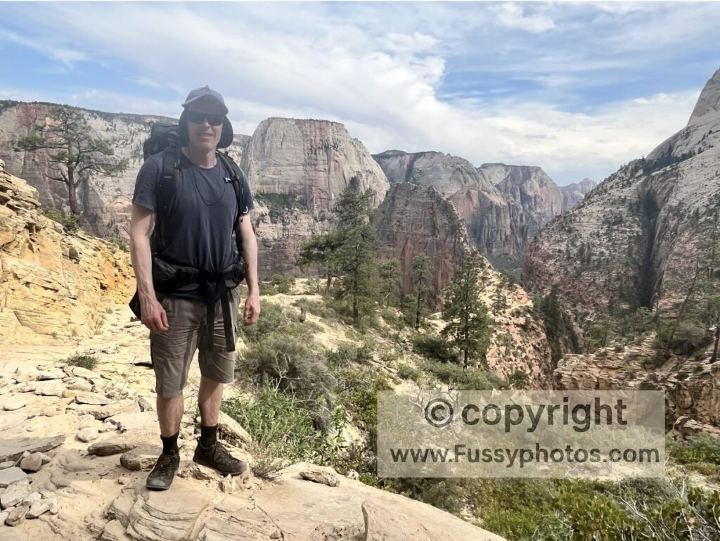 Backpack Zion Traverse to Angel’s Landing — approaching Angel’s Landing, 360° canyon scenery