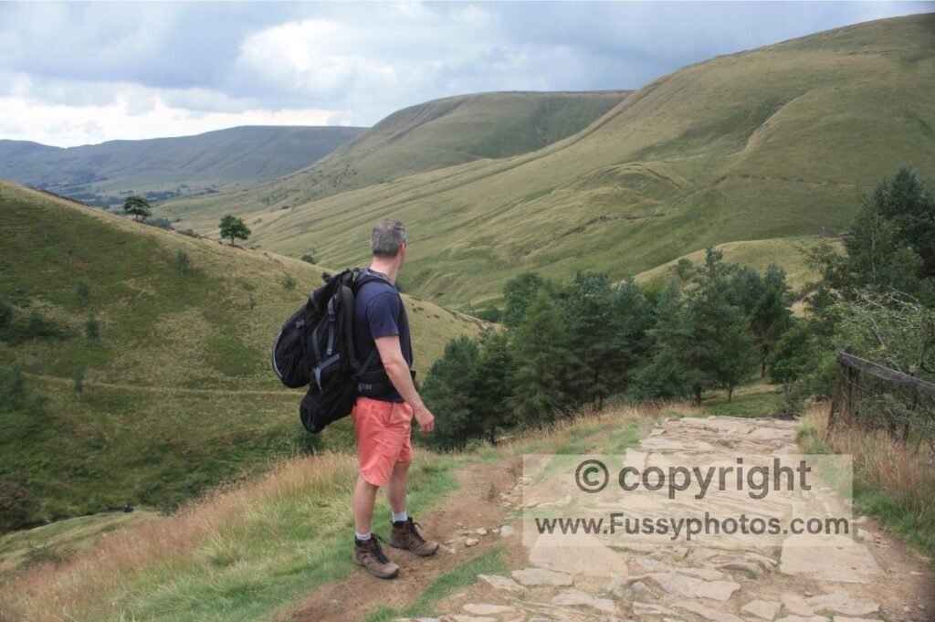The Pennine Way — looking back down Jacob’s Ladder to Edale Valley