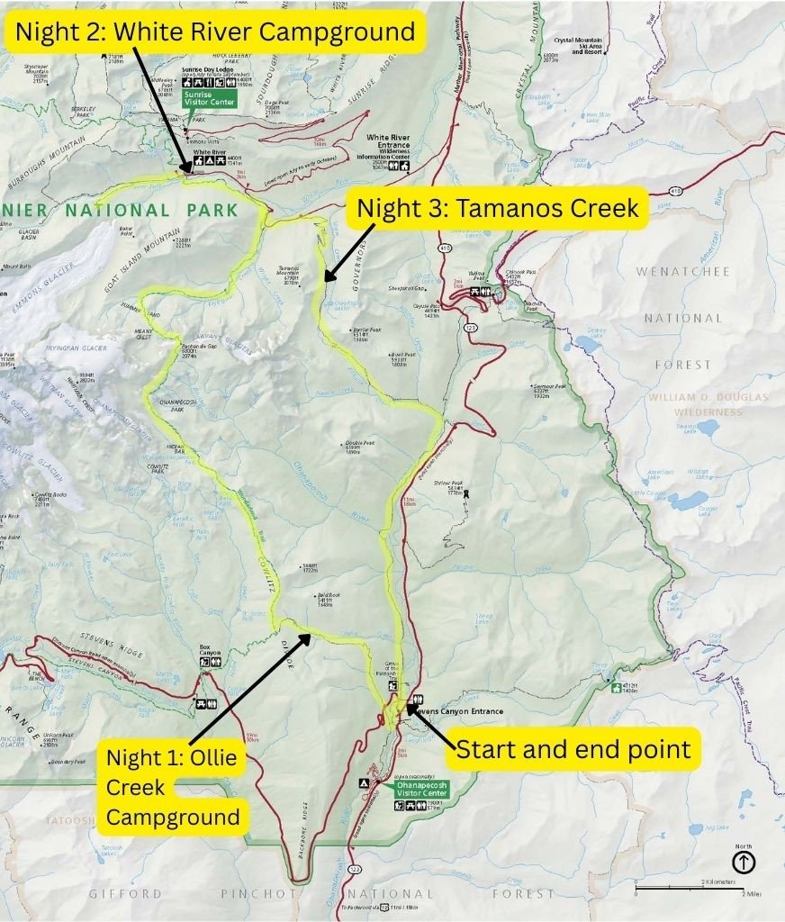 Wonderland’s Best, Without Competitive Permits — Route Overview map of backcountry loop