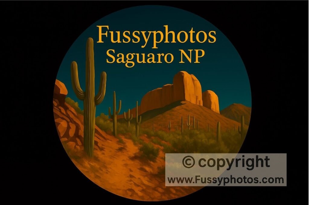 Best hike in Saguaro National Park — Fussyphotos Wasson Peak logo