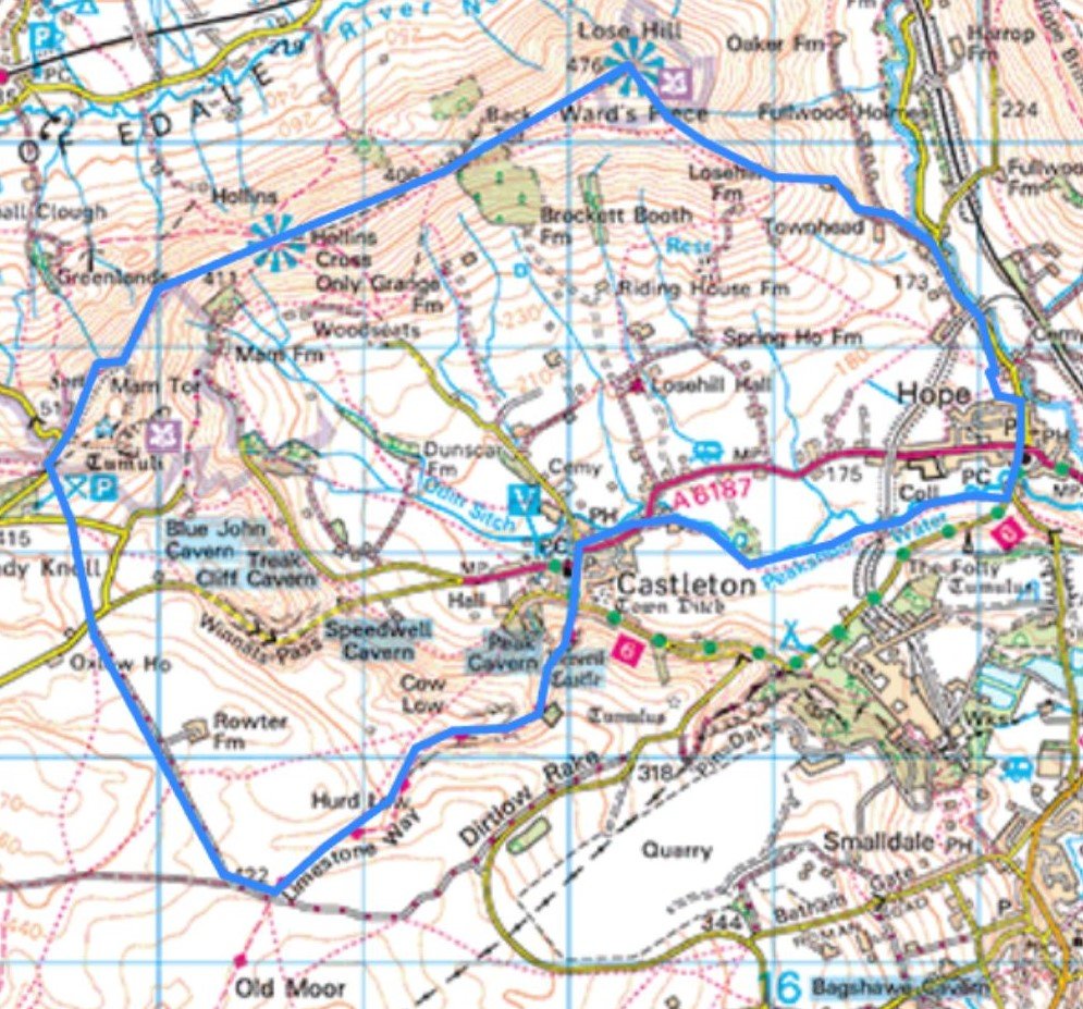 Mam Tor Circular Walk — route map