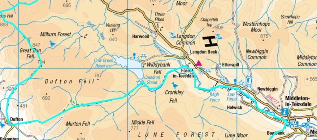 Pennine Way: High Force — Route Maps Days 10–12 Middleton‑in‑Teesdale to Haltwhistle
