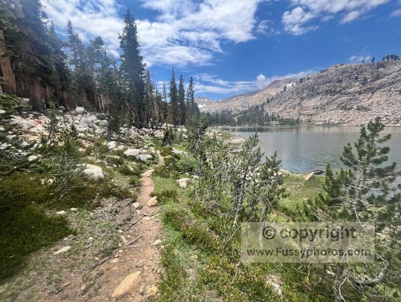 Big Arroyo Trail running alongside one of the Five Little Lakes in Sequoia National Park.