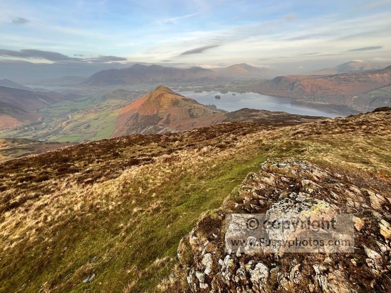 Views of Cat Bells, Derwentwater and Keswick from Bull Crag — one of the best vantage points in the Lake District.