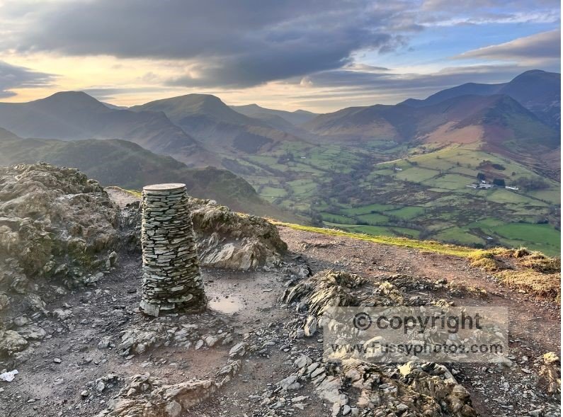 South‑west summit views from Cat Bells, looking across the surrounding fells