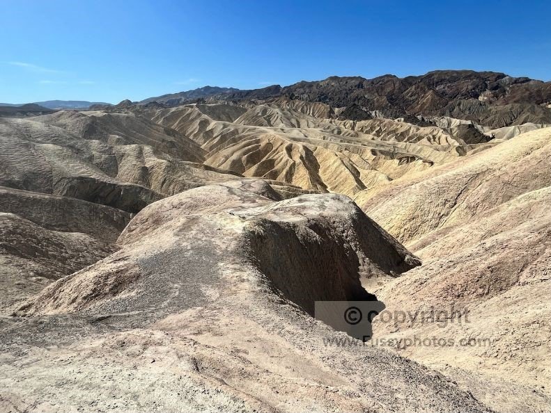 View from Zabriskie Point, overlooking the sculpted badlands of Death Valley.