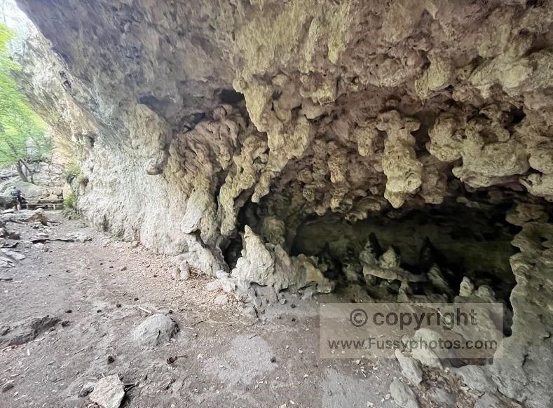 The Grotto in McKittrick Canyon — a cool, shaded oasis tucked beneath towering limestone walls.