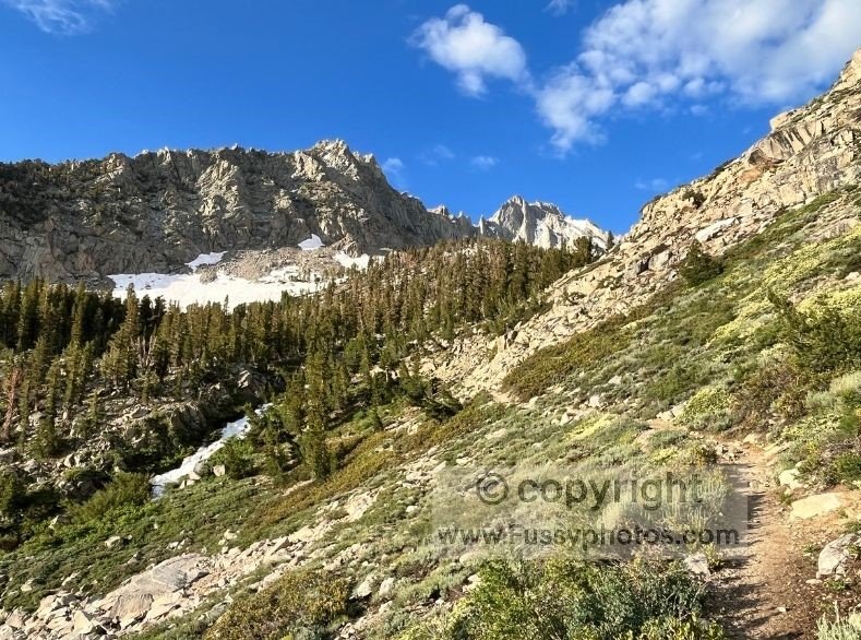 Early morning views on the first half‑mile above Onion Valley, looking across the surrounding ridges and high‑Sierra terrain.