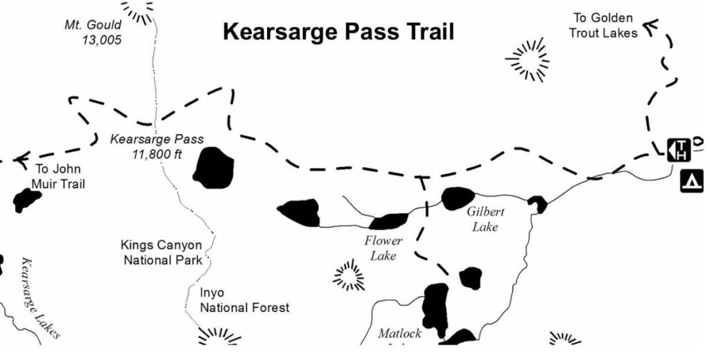 Trail map of the Inyo National Forest from the U.S. Forest Service, used for educational reference.