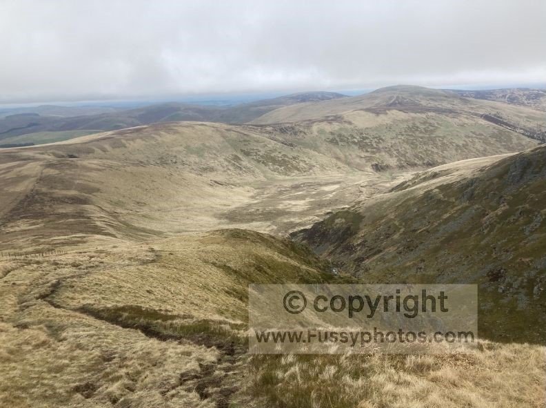 OS photo showing the remote descent west of The Cheviot, capturing the exposed and isolated terrain that defines the final stretch to Kirk Yetholm.