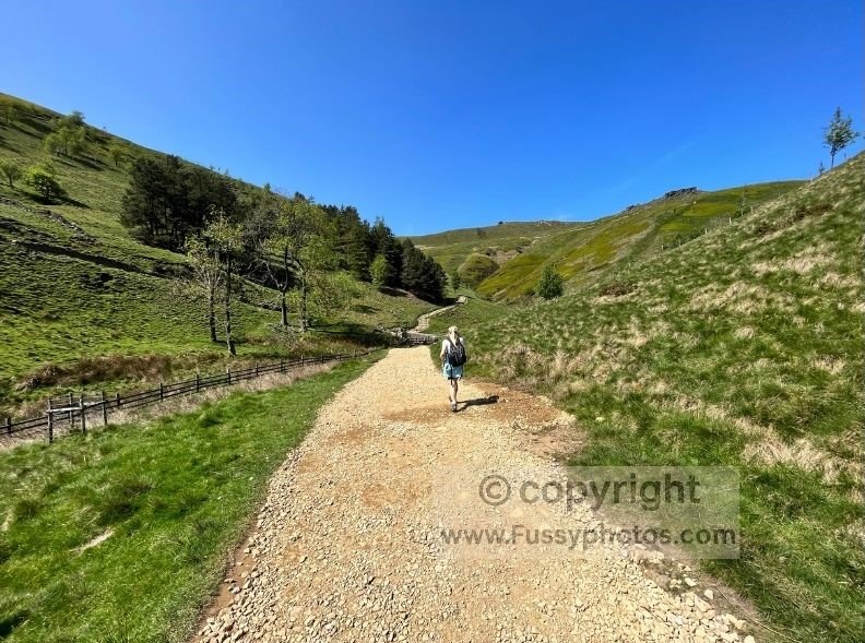 View towards the start of the Jacob’s Ladder ascent on the Pennine Way after the easy early miles from Edale.