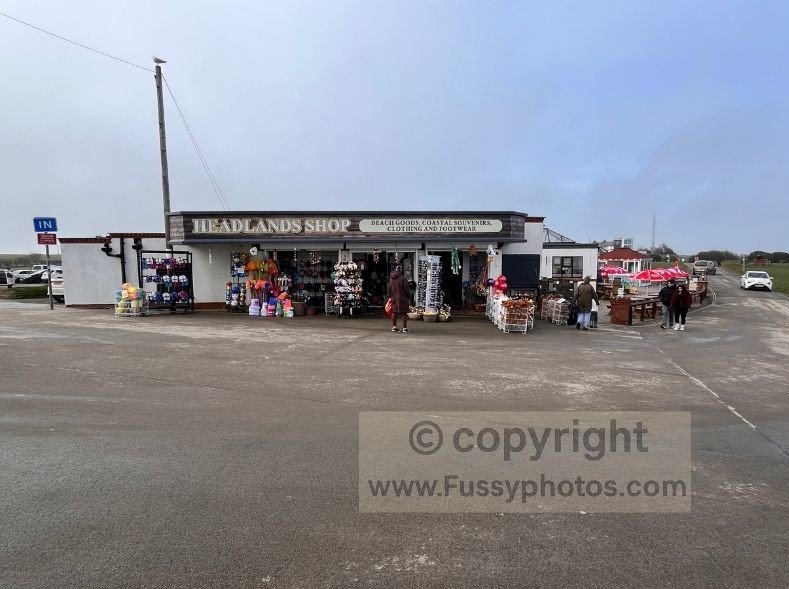 Café, toilets and visitor facilities near Flamborough Lighthouse, with open views across the headland.