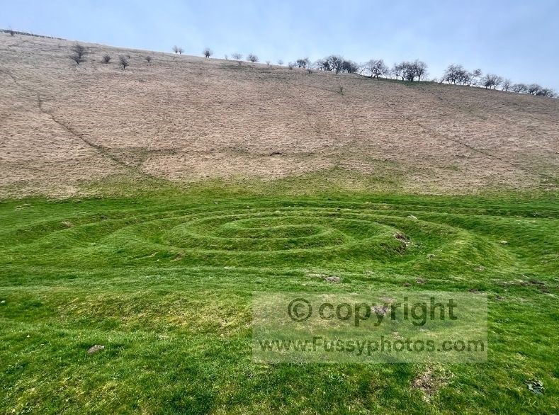 The Waves and Time artwork in Thixen Dale on the Wolds Way, seen before the route heads into Worm Dale.