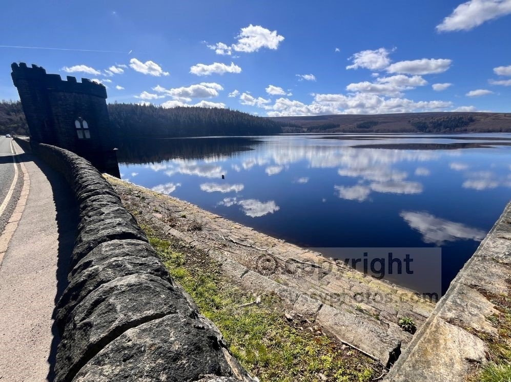 Early view of Langsett Reservoir from the circular walking route, showing the reservoir opening up as the path heads towards the dam.