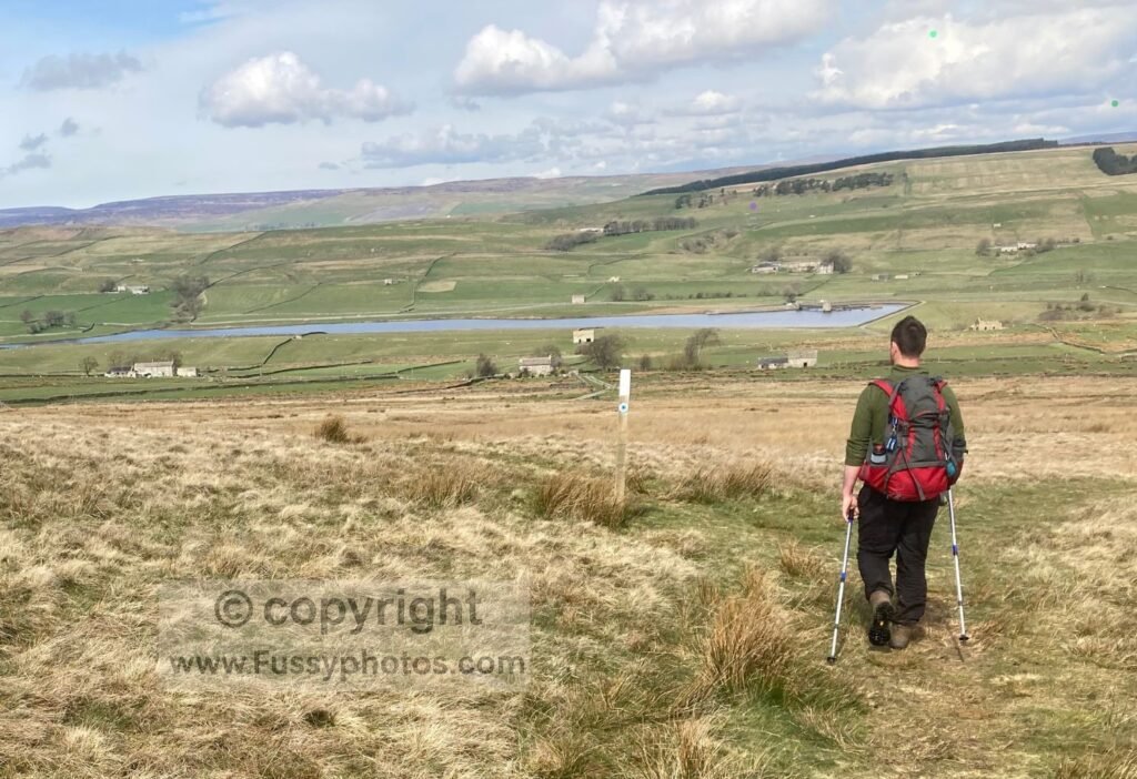 Public Bridleway arrow in the middle of the image on the Bowes to Middleton‑in‑Teesdale section of the Pennine Way.