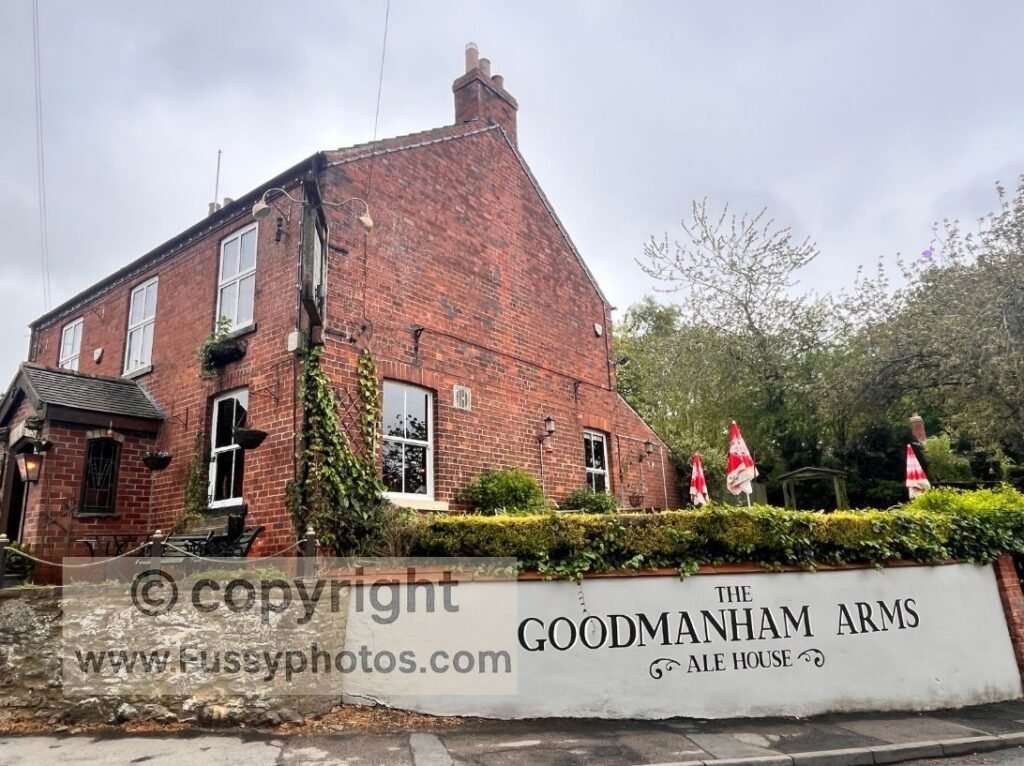 Exterior view of the Goodmanham Arms on the Yorkshire Wolds Way, a popular stop for walkers on the direct route into Goodmanham, with no overnight accommodation available.