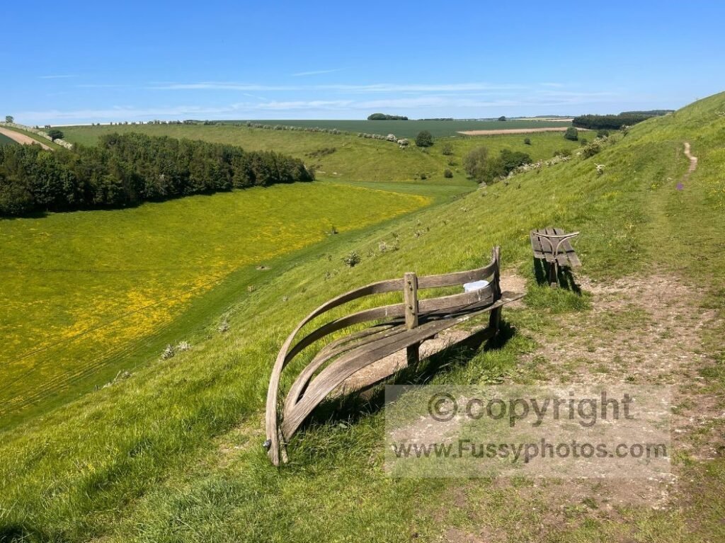 Warm, elevated view over Horse Dale on the Yorkshire Wolds Way, with the calm, open valley illustrating the scenic character of the northern dales.