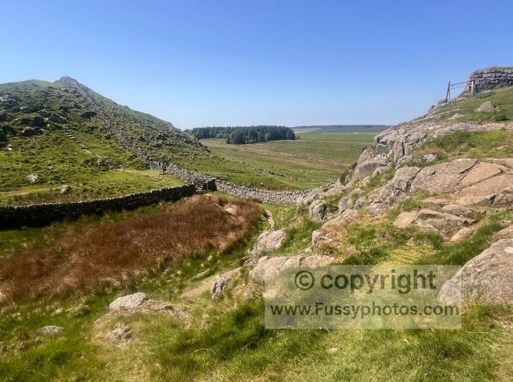 View west from Rapishaw Gap, where the Pennine Way turns north away from Hadrian’s Wall.