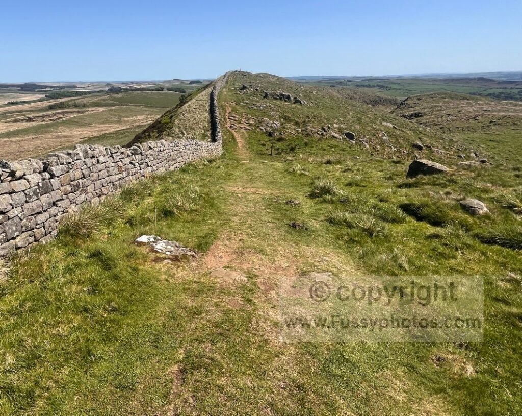 Path climbing towards Winshields Crag with trig point visible — Photo showing the trail rising after Caw Gap, with the Winshields Crag trig point just visible ahead on the ridge.