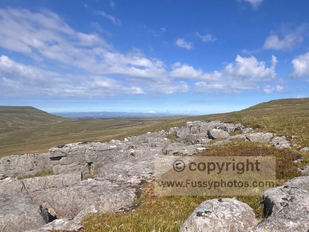 Northwest view from Lady Dyke Head, with Birkdale Common below to the south and clear visibility towards the distant Lake District fells.