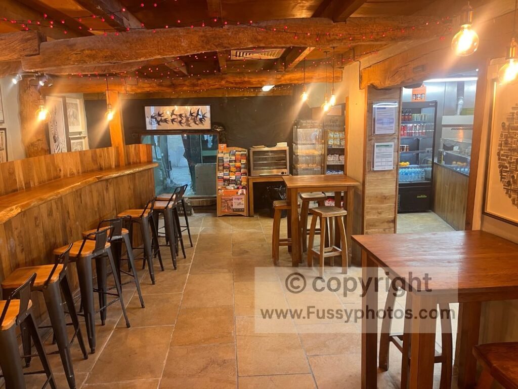 The café at Honister Slate Mine, arrived after slow progress in the heat and the steady 220m climb from Borrowdale on the Coast to Coast.