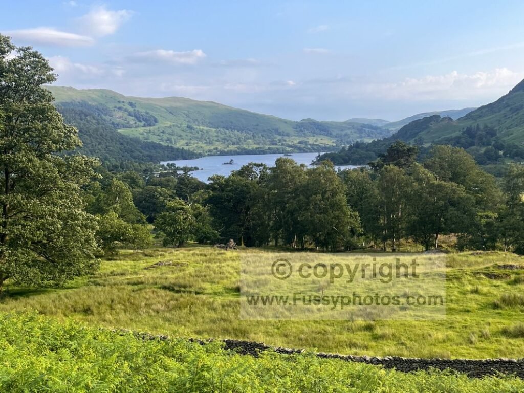 Rocky path above Patterdale with glimpses of Ullswater from the connector trail.