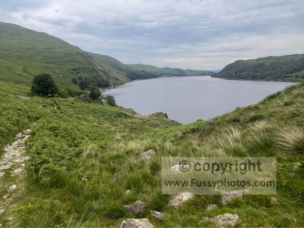 Eastward view along Haweswater from the C2C descent off Kidsty Pike.