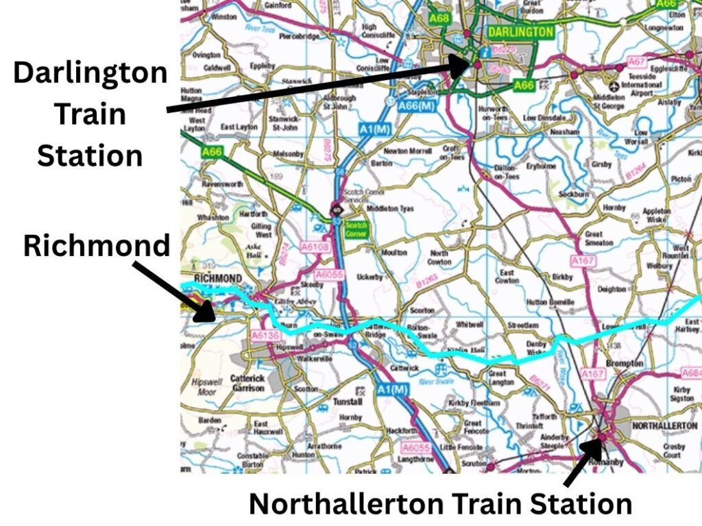 Richmond bus routes — labelled map showing Richmond and Services 29, 34, 55, and 30.