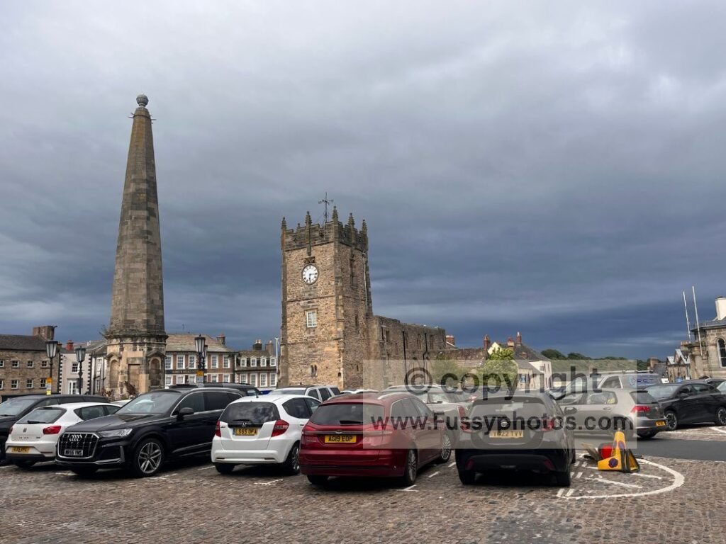 Richmond town centre in North Yorkshire on the Coast to Coast, showing a natural stage‑end with shops and bus connections for resupply.